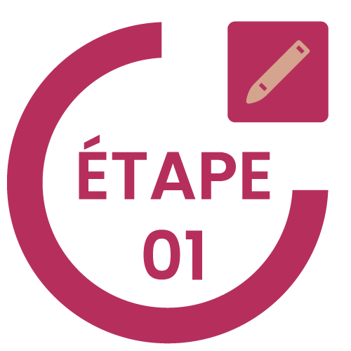 Pictogramme de l'étape de recherche et concept design UI à Bordeaux